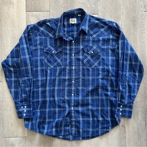 Vintage Ely’s Plains Cattleman western petal snap butting front dress Shirt